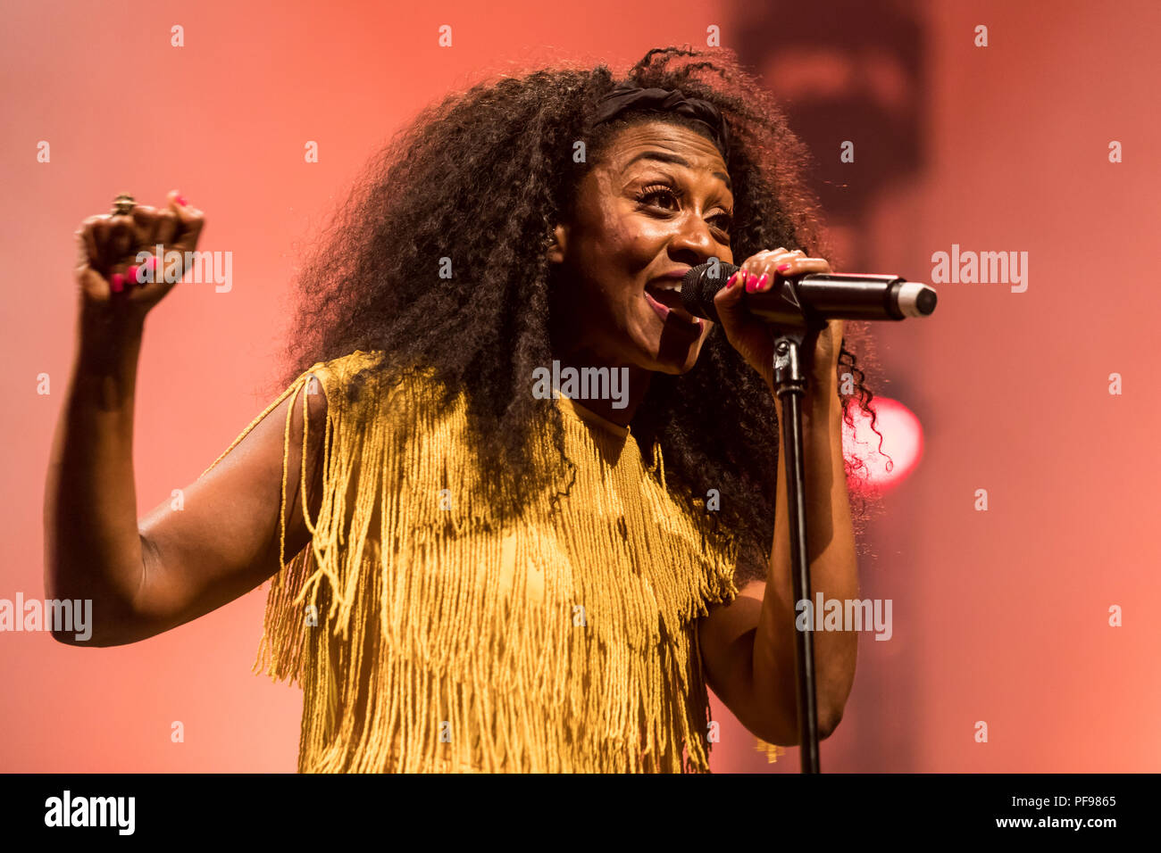 Britische Soulsängerin Beverley Knight live bei der 26 Blue Balls Festival in Luzern, Schweiz Stockfoto