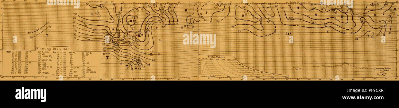 . Deutsche Südpolar-Expedition, 1901-1903, im, Aufträge des Reichsamtes des Innern. Gauss (Schiff); wissenschaftliche Expeditionen. HoDh1) - w - 770 9 ö-9 U°W. 40 - Ifj" 8. (NW. Tlel 1) C7 S5 140° W. SC8, L'i j 765 65° 48° (S0) (80) 2) r. 746 116' 66' 3) C) 765 bfC 38° (8 SW) H)&gt; /770 92° 32*4) C 70^40-3 S'b.V 4} O 760 70° bis 35° (8) 5)&gt; -&gt; 770 2° 40° (SSW^5)-------. 740 6 i'66-70' (N) 0 0 770 SO "Q. iO-iwSW. OSO)&amp;) O Uf&gt; 4 N° 7 t C760 60" 47° [ONOj''-'?S (J55 'Jö° (SO) •) I2t Rs 760 Wenn SC (NW) IM-i*^^ ich TN-U*^ Discovery Station a: 1 : Ich. 11" "a Lee bin "O. ,. Nr. 804. 23. Stockfoto
