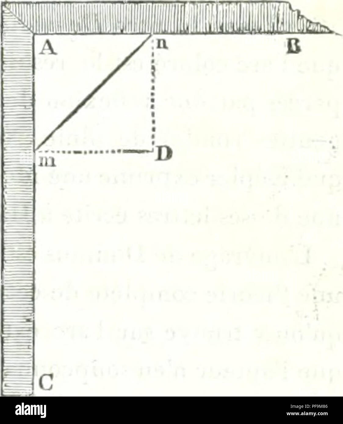 Dieser Eintrag aus dem „Dictionnaire des Sciences mathématiques pures et appliquées“ definiert die geometrischen Eigenschaften von Kreisen und deren Bögen und erklärt die Beziehung zwischen Radius und Umfang. Sie erforscht die Idee konzentrischer Bögen und berührt die Unmöglichkeit, die Bogenlänge in Form endlicher Ausdrücke auszudrücken, da der Umfang des Kreises mit seinem Radius unvereinbar ist. Stockfoto
