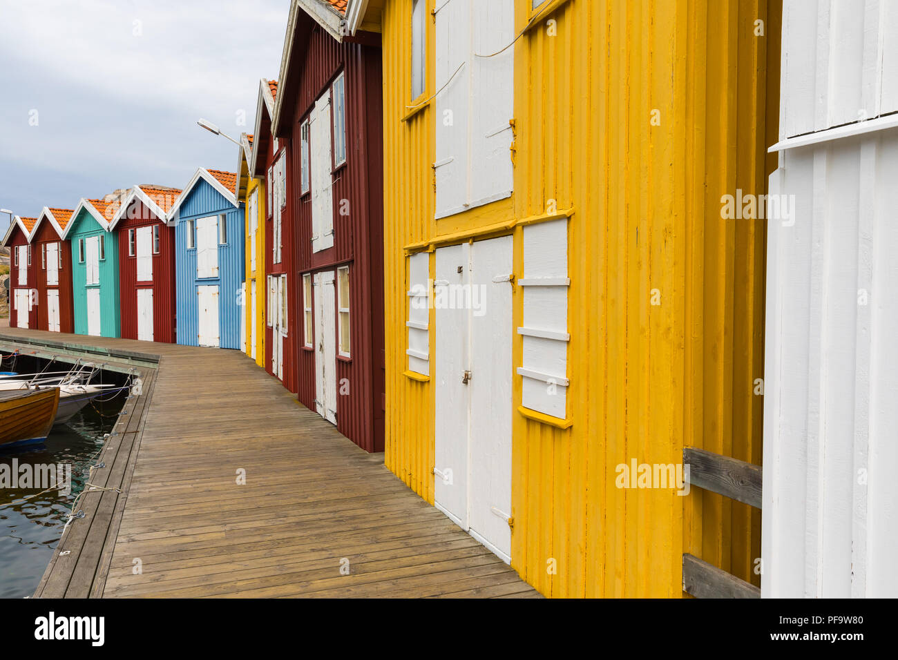 Smögen ist ein Ort in Västra Götaland County, Schweden. Es ist eine der belebtesten ummer Städte' der schwedischen Westküste. Stockfoto