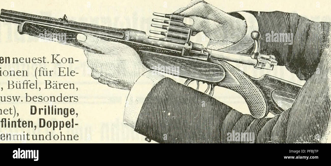 . Der Tropenpflanzer; Zeitschrift fr tropische Landwirtschaft. Tropische Pflanzen, Tropische Nutzpflanzen. Weltruf besitzende, in allen Erdteilen bezÃ¼glich Exaktheit, vorzÃ¼g-licher Schufsleistung und niedriger Preise als konkurrenzlos bekannte Jagd- und Kriegswaffen jeder Art wie automatische Repetiergewehre, alle existierenden automatischen Repetierpistolen, Repetier-Pirsch-. bÃ¼chsen neuest. Kon struktionen (für Ele-fanten, BÃ¼ffel, Bären, Tiger usw. besonders geeignet), Drillinge, BÃ¼chsflinten, Doppel-bÃ¼chsenmitundohne HÃ¤hne (auch für Mantelgeschofs und Revolver, Teschins, "^Â" â^S! JHi Stockfoto