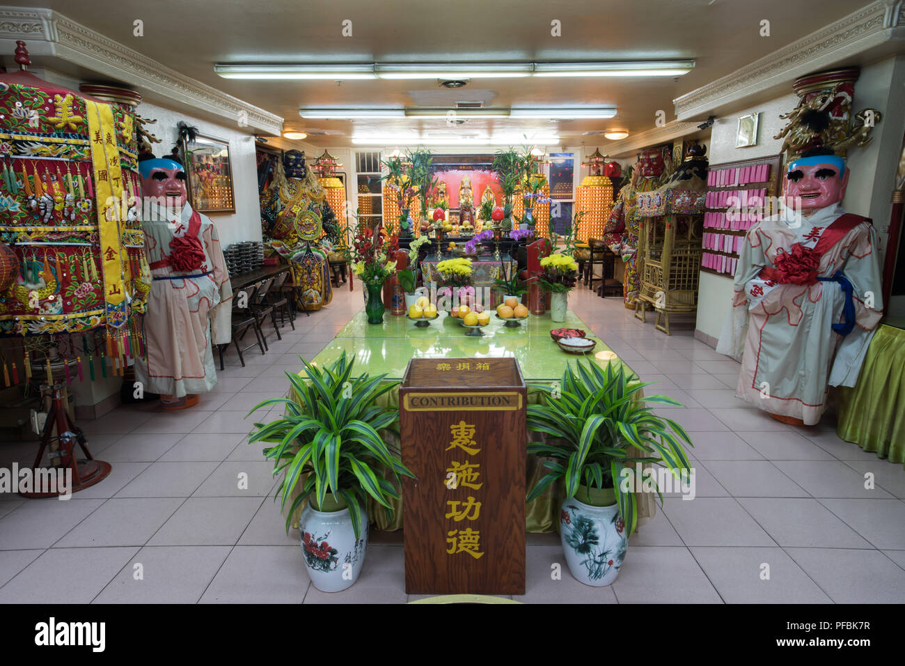 San Francisco, Kalifornien - 17. August 2018: Ma-Tsu taoistischen Tempel in Chinatown. Stockfoto
