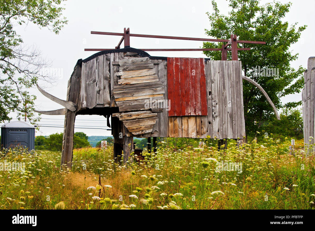 Maine, Cushing, Georges River Land bewahren, Langlois Sculpture Garden, Bernard Langlais, Künstler, Bildhauer, Stockfoto