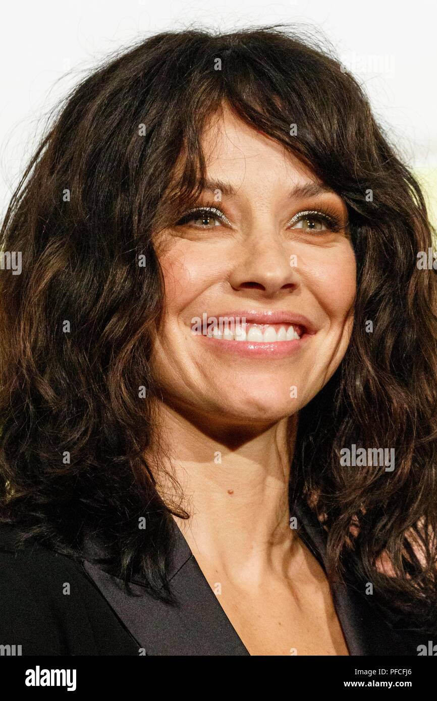 Tokio, Japan. 21 Aug, 2018. Kanadische Schauspielerin Evangeline Lilly besucht eine besondere Fan Meeting für den Film Ant-Man und die Wespen am 21. August 2018, Tokio, Japan. Die Darsteller besucht Japan die Ant-Man Sequel, die in Japan am 31. August veröffentlicht werden, zu fördern. Credit: Rodrigo Reyes Marin/LBA/Alamy leben Nachrichten Stockfoto