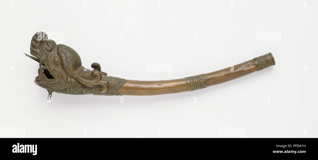 Rkang Gling, Trompete ursprünglich von Oberschenkel Knochen hergestellt. Stockfoto