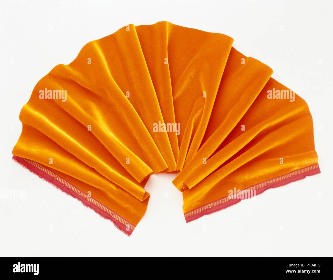 Stück golden-orange Velvet, gekräuselten bis Stockfoto