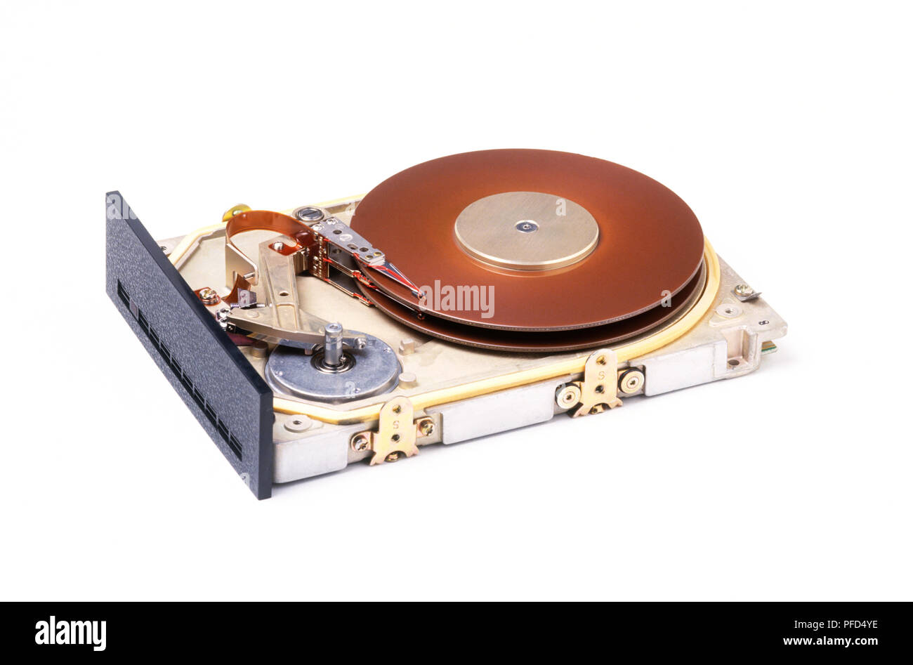 Disk drive section of computer Stockfoto