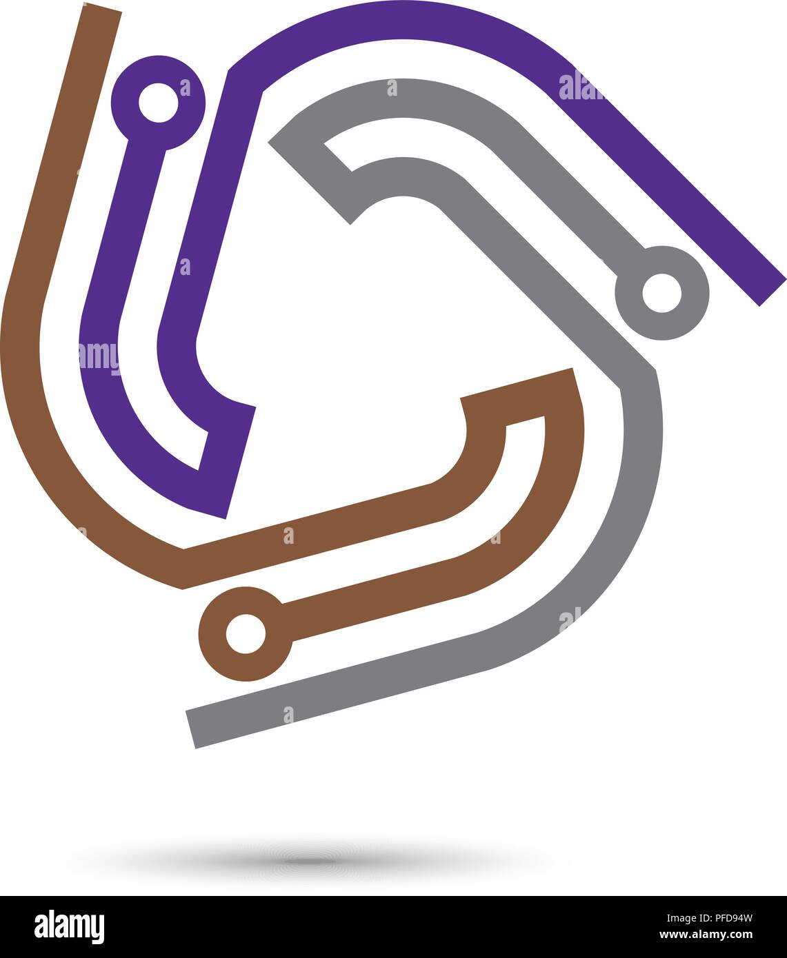 Digitale Elektronik Logo Design, kreative elektronische Schaltungen logo Vektor, IT-Technologie logo Konzept Stock Vektor