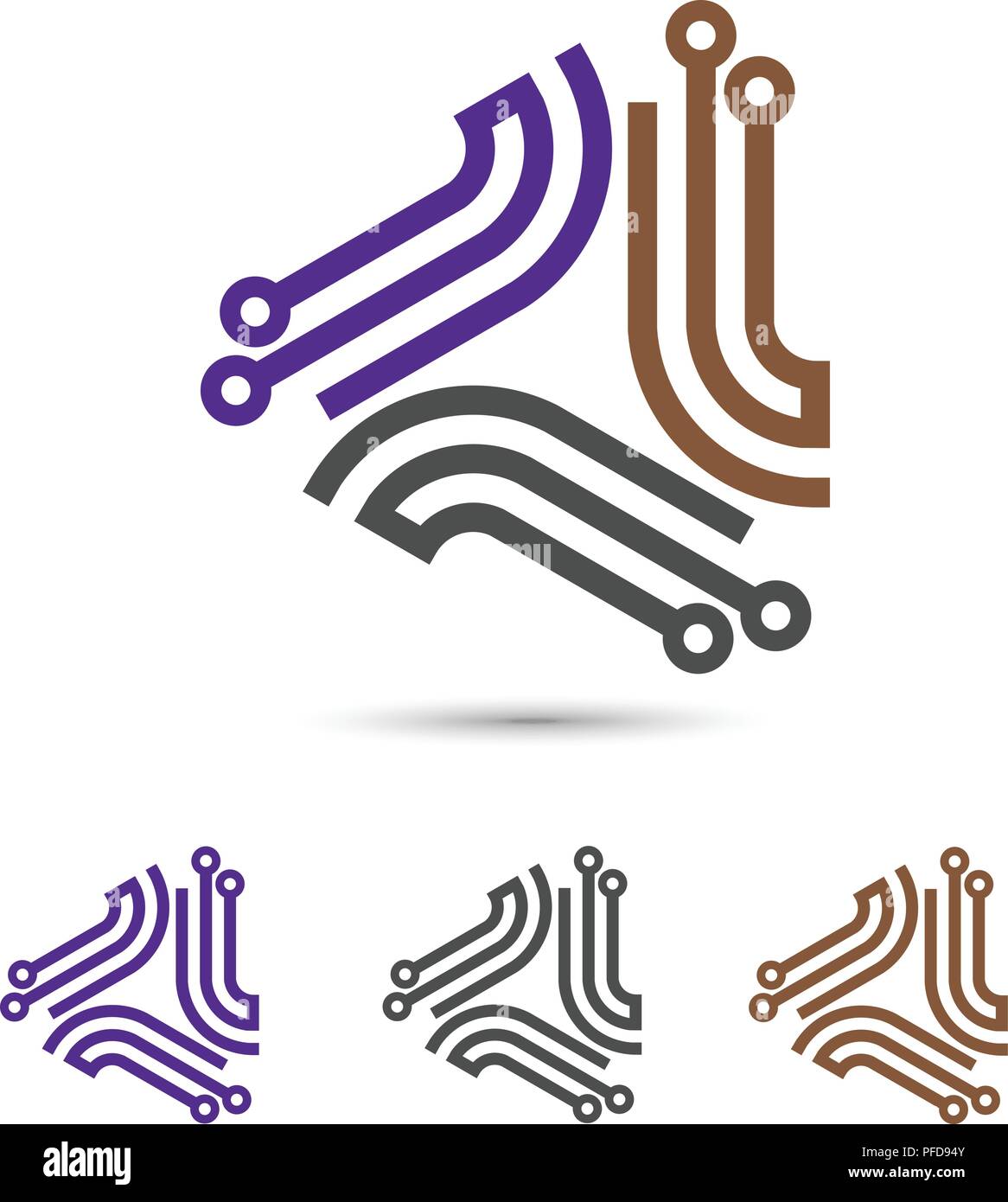 Digitale Elektronik Logo Design, kreative elektronische Schaltungen logo Vektor, IT-Technologie logo Konzept Stock Vektor