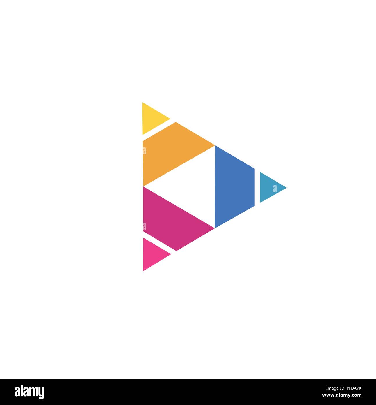 Abstrakte Dreieck logo, kreative Medien spielen Logo, Vector Logo Konzept, Illustration, Media logo Zeichen, Spielen logo, Player Logo, Movie Player Logo Stock Vektor