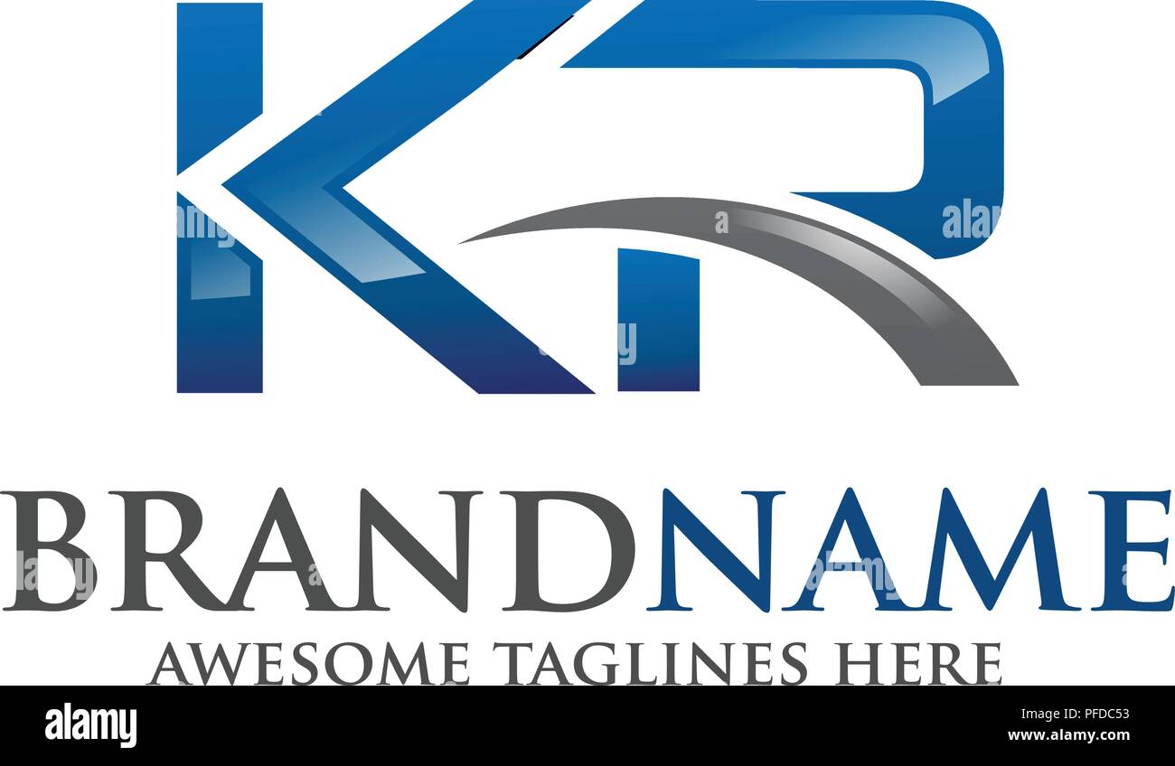 Schreiben KR elegantes Konzept für Alphabetisch Logo Design Konzepte. Stock Vektor