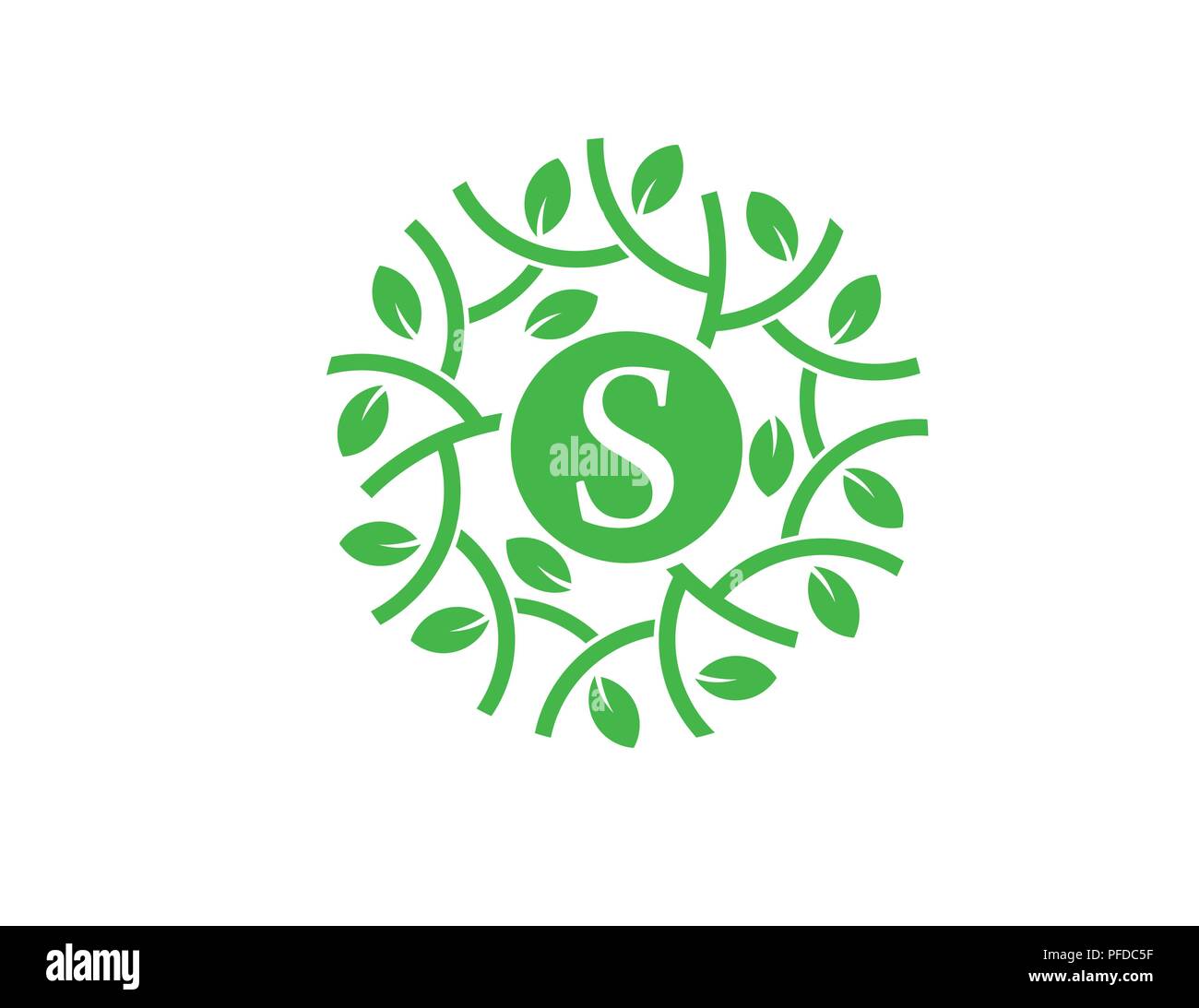 Buchstabe S Mit Gruner Kreis Logo Konzept Illustration Von Buchstaben S Grunes Blatt Mit Kreis Stil Ideal Fur Gesundheit Und Grun Zusammenhangenden Geschafte Stock Vektorgrafik Alamy
