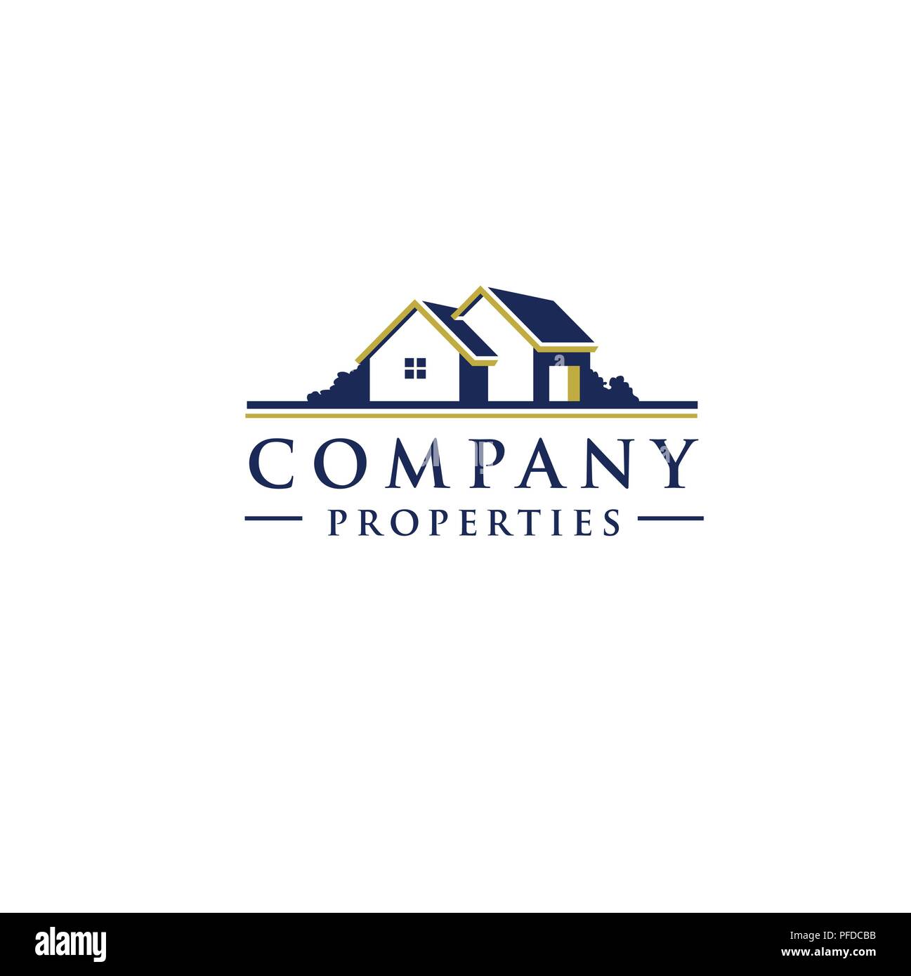 Village House Logo Immobilien logo Vektor, Cottage Farm Logo Konzept Symbol Stock Vektor