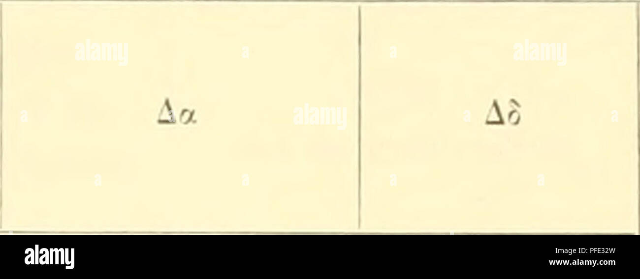 . Denkschriften der Kaiserlichen Akademie, Christian, Mathematisch-Naturwissenschaftliche Classe. Bahnbestimmtmg des Kometen 1889 IV. 307 Astr. Nachr., Bd. 1, Bl. 123, S. 281; Bd. 1, Bl. 122, S. 219. Eine Parallaxe geoc. 0 geoc.. o? 88 0-5 o-7 S o-(&gt; 9 0-55 o - 26 0-25 0-28 0-23 0-26 0-25 0-29 0-24 0-23 o - 24o - 24 17-42. 4" 12" 23^02 17-07 14 19 48-52 15-46 14 33 56-50 14-7 7&gt; 3 45 50 17 36 32-04 + 24° 54' 4&gt;' - '48 + 35-97 + 28 45 30 38 50' 30 - 31 28 45-12 + 32 4 6-04 + 33 34 15-40 â o? Ich 4 - 0 - 11 + 0-57 + 0 - 22 - 003 H-0-34 - 5-IO - 11-65 - ( - 1-51 + 3-95 + 6-i6 - + - 8-22 Uhr 9-Zöllner¶ll Stockfoto