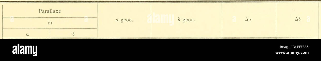 . Denkschriften der Kaiserlichen Akademie, Christian, Mathematisch-Naturwissenschaftliche Classe. Bahnbestinimnng des Kometen 1889 IV. 293 Astr. Nachr. Bd. 1, Bl. 123, S. 109. Eine Parallaxe geoc. 0 geoc. d'o5Ko083 0-39 o'37 028 o - 26 l8' l2 14" 12 "'Ich 6?7 (i 17-30 - 4 20 5 058-04" 5 38 3108 53'löfken 14 338 5-35 10 Li) 22-44 310'7 2 3 tJ-23 9 21 4 53 6 51 47-18 17 5 54-84 24 5 (1 25 20 15-71 50-95 31 10 27-36 o? 14 021 0-07 0-24 O - 22 0-45 0-43 4-49 1-58 5-33 3110-34 Fadenmikrometer des Grubh der Ehen 12-Zöllner¶ll. Aquatoreals.des Beobachters: eine GrÃ¶ Ãenclasse schwÃ¤cher als der X'ergleich Stockfoto