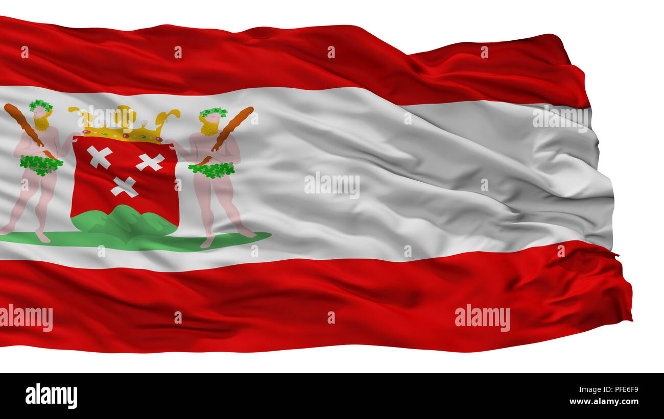 Flagge der Stadt Bergen op Zoom, Niederlande, isoliert auf weißem Hintergrund Stockfoto