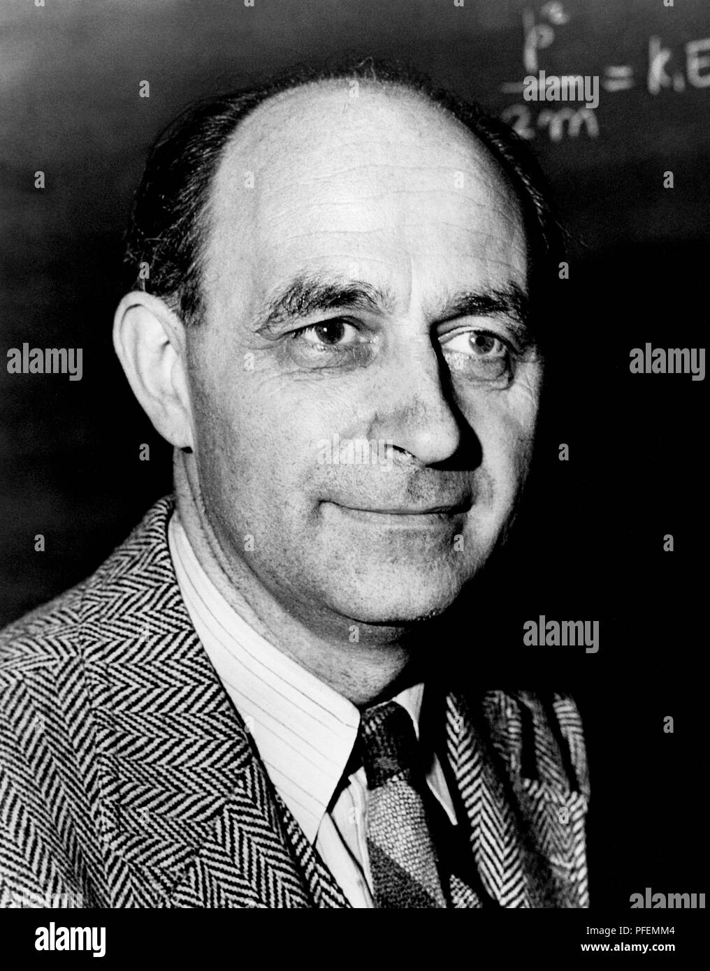 Enrico Fermi (1901-1954) war ein italienischer und Naturalisiert - amerikanische Physiker, der erste Atomreaktor der Welt erstellt, die Chicago Pile-1 und hat das "Architekt des nuklearen Zeitalters" und der "Architekt der Atombombe" genannt wurde. Stockfoto