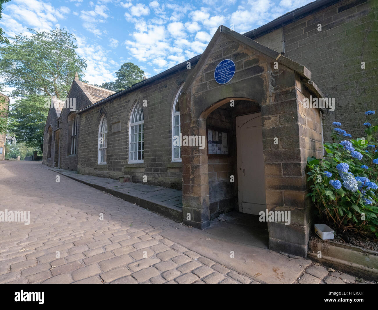 Die Alte Schule Zimmer, Haworth, West Yorkshire, von Patrick Bronté Vater des berühmten Bronté Schwestern, die alle an der Schule gelehrt wurde Stockfoto