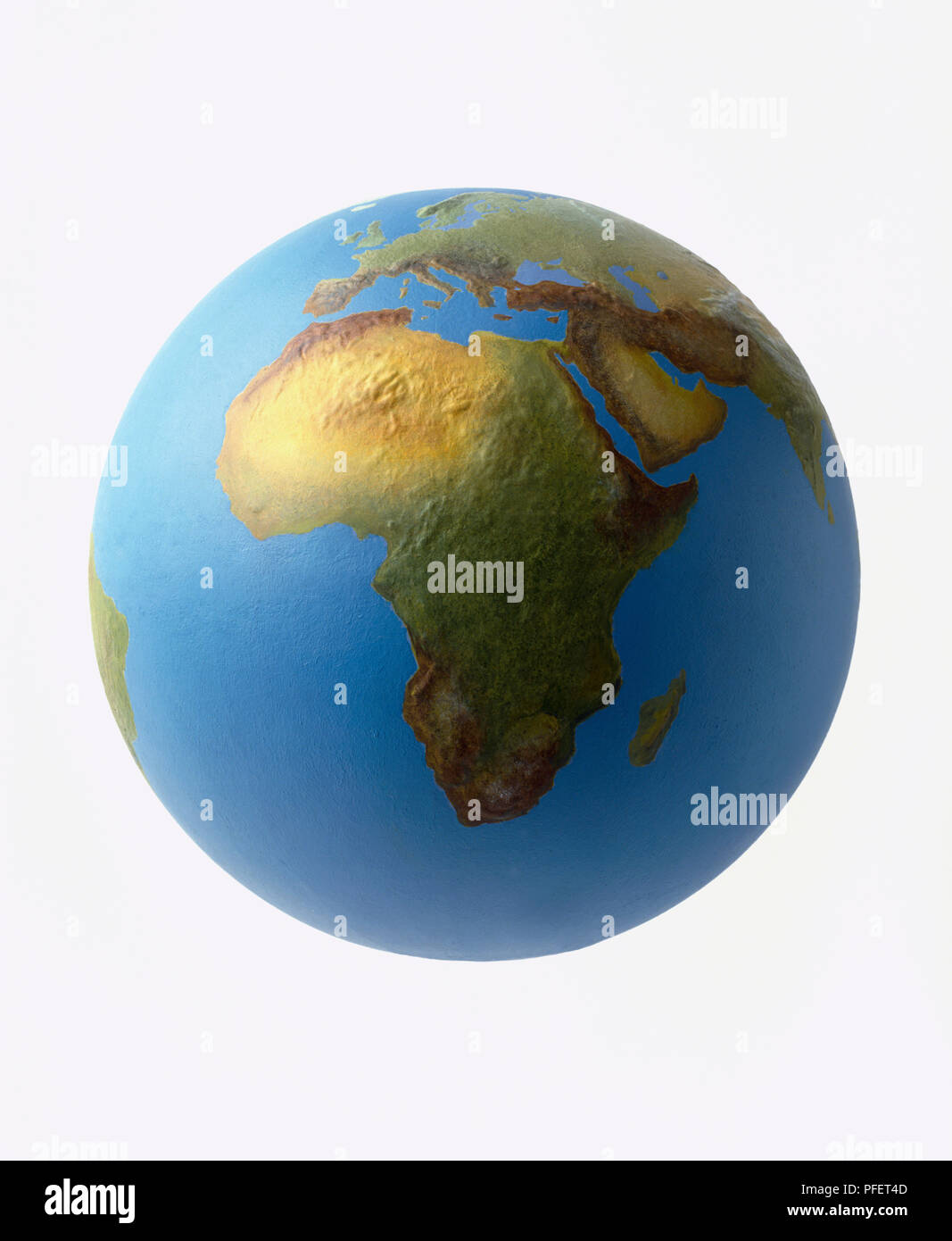 Welt des Planeten Erde, in Afrika, dem Nahen Osten und Europa, Ozeane und Meere, close-up Stockfoto