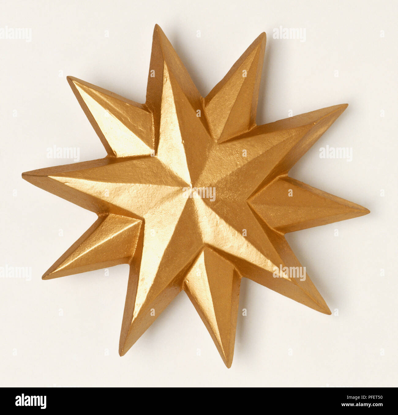 Drei-dimensionale Golden Star, Ansicht von oben. Stockfoto