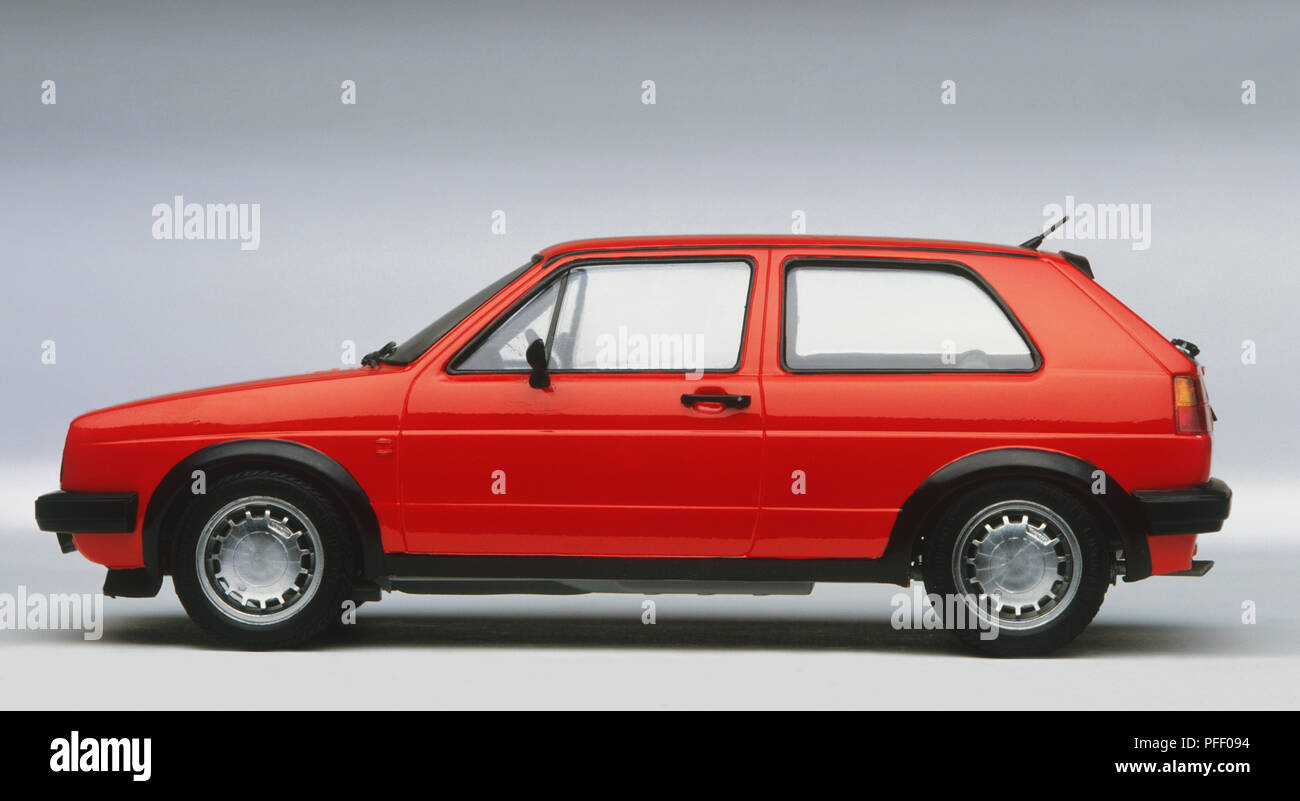 Roten Fließheck Auto Stockfoto