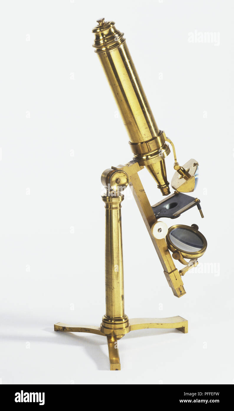 Messing Mikroskop Stockfoto