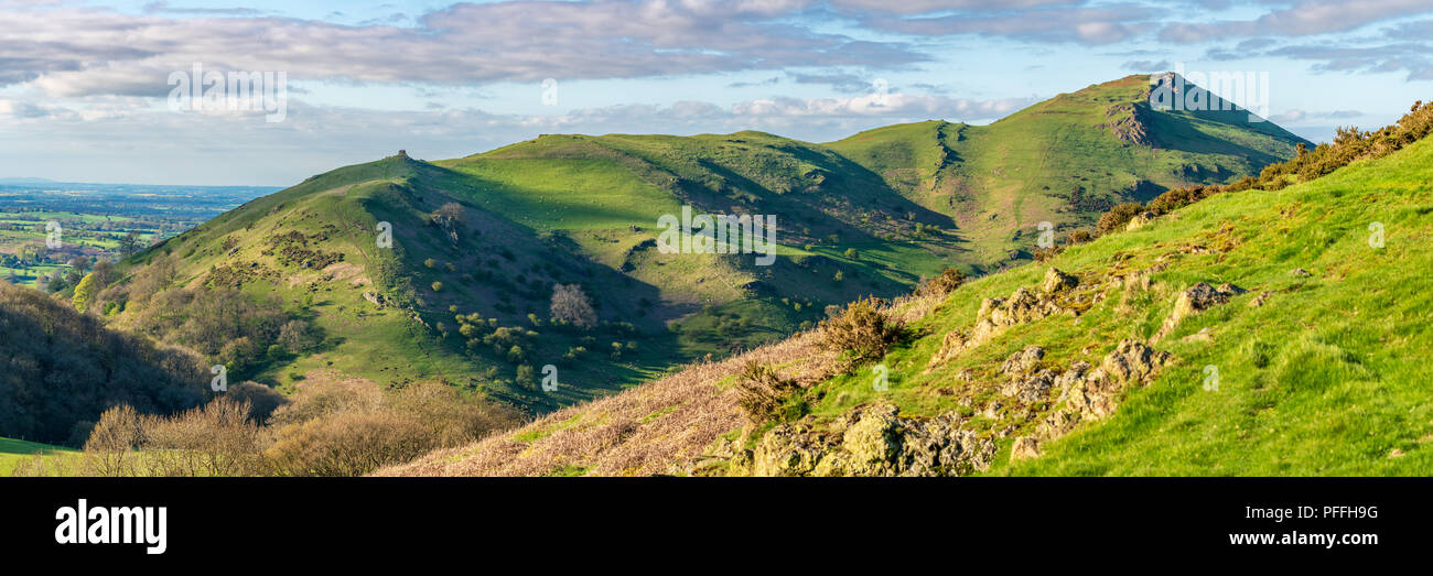 Caer Caradoc zwischen Church Stretton und Hope Bowdler, Shropshire, England, Großbritannien Stockfoto