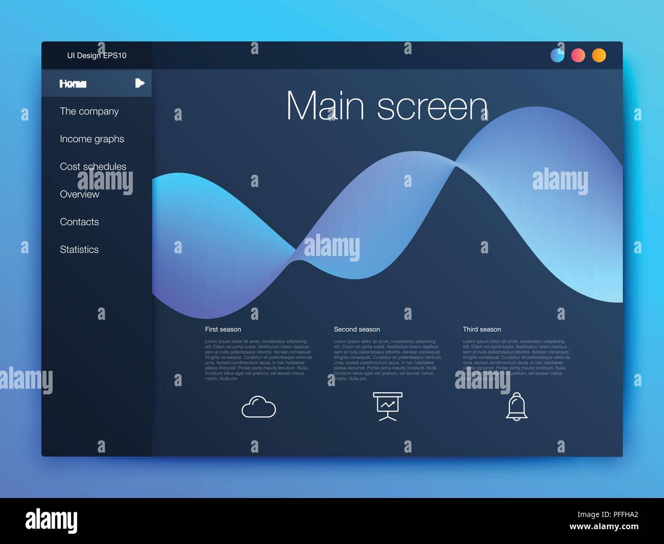 Dashboard Infografik Vorlage mit moderner UI-Design Stock Vektor