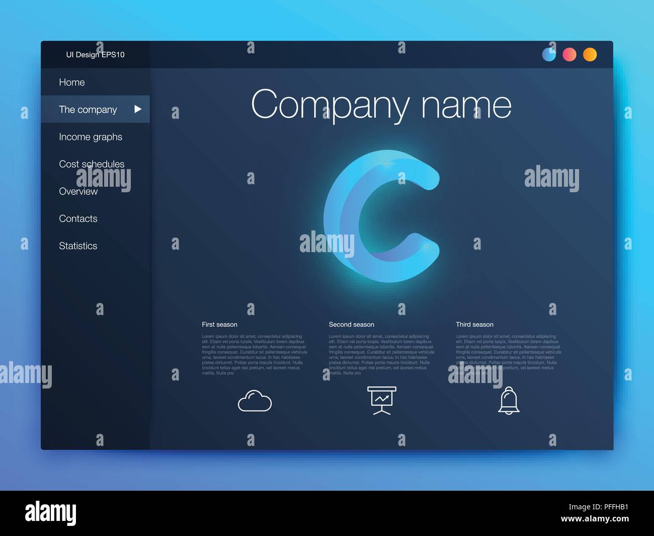 Dashboard Infografik Vorlage mit moderner UI-Design Stock Vektor