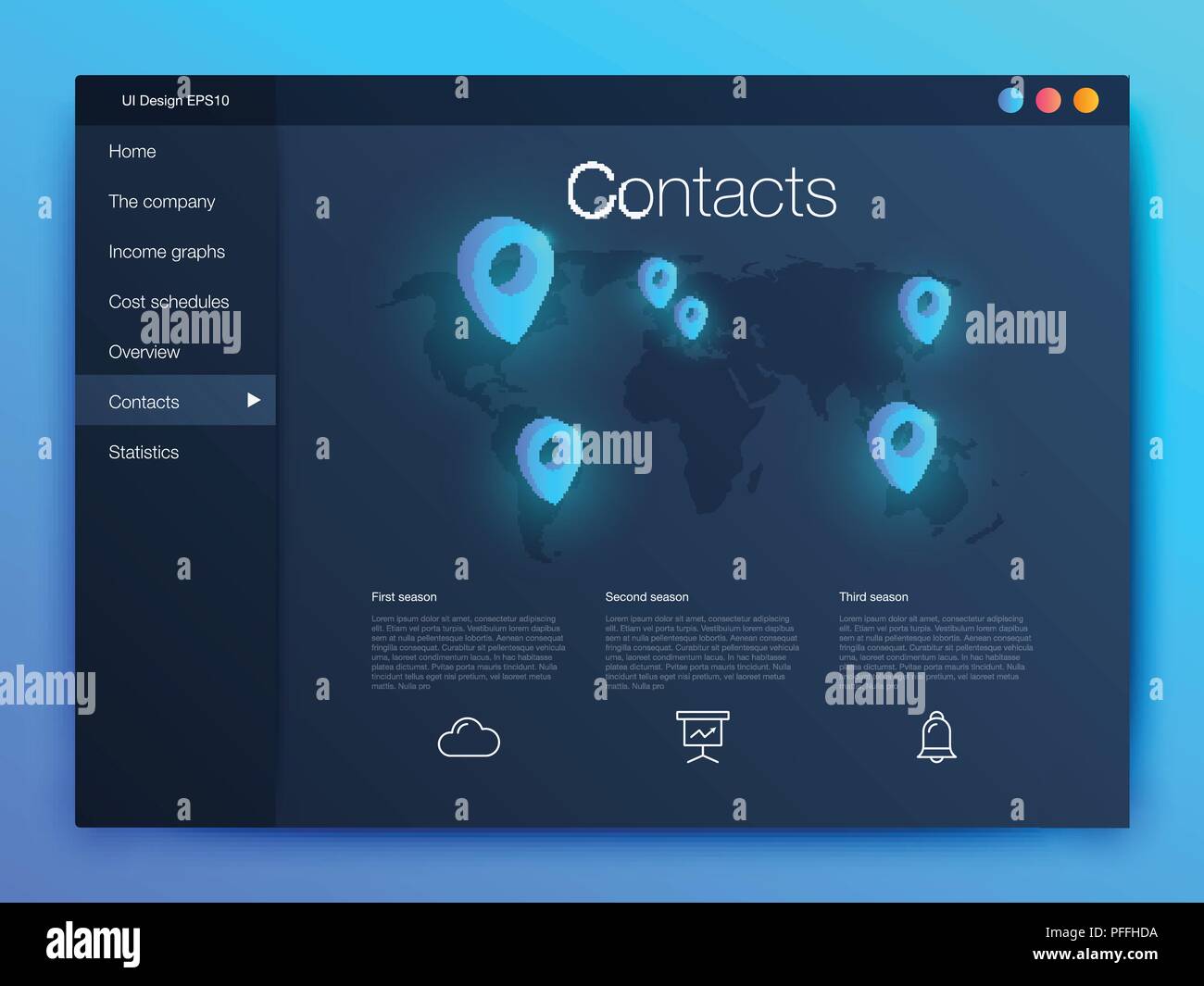 Dashboard Infografik Vorlage mit moderner UI-Design Stock Vektor