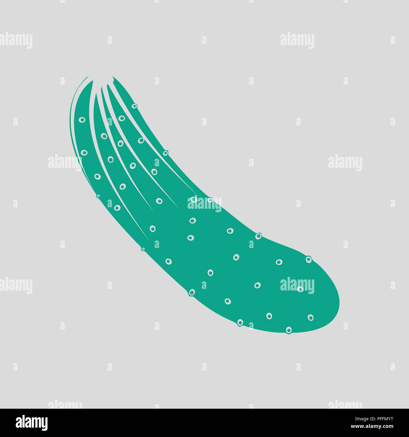 Gurken-Symbol. Grauer Hintergrund mit grün. Vektor-Illustration. Stock Vektor