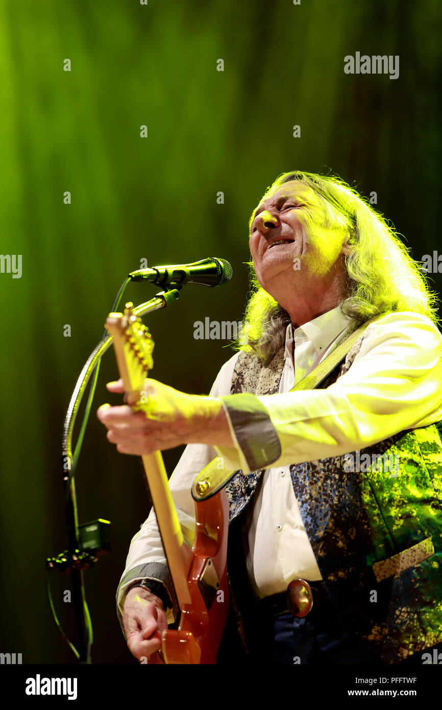 Die Stadt Alicante, Spanien. 14 Aug, 2018. Roger Hodgson 2018 Tour. In Alicante, Spanien. August Roger Hodgson Piano, Keyboards, Gitarren Ray Coburn Piano Bryan Head Drumms David J Zimmermann Bass Michael Ghegan Saxo Credit: Jose Ortin/Pacific Press/Alamy leben Nachrichten Stockfoto