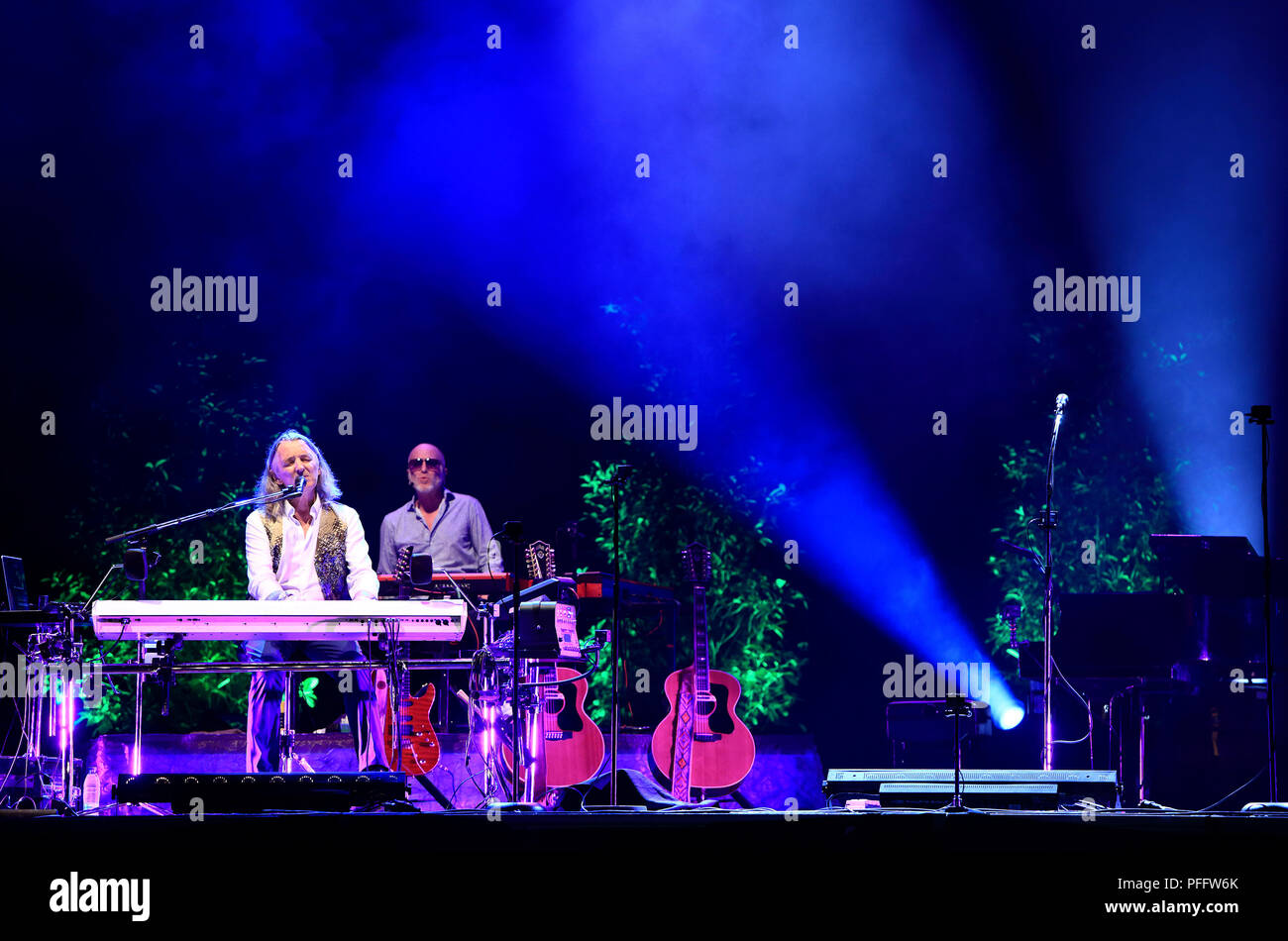 Die Stadt Alicante, Spanien. 14 Aug, 2018. Roger Hodgson 2018 Tour. In Alicante, Spanien. August Roger Hodgson Piano, Keyboards, Gitarren Ray Coburn Piano Bryan Head Drumms David J Zimmermann Bass Michael Ghegan Saxo Credit: Jose Ortin/Pacific Press/Alamy leben Nachrichten Stockfoto