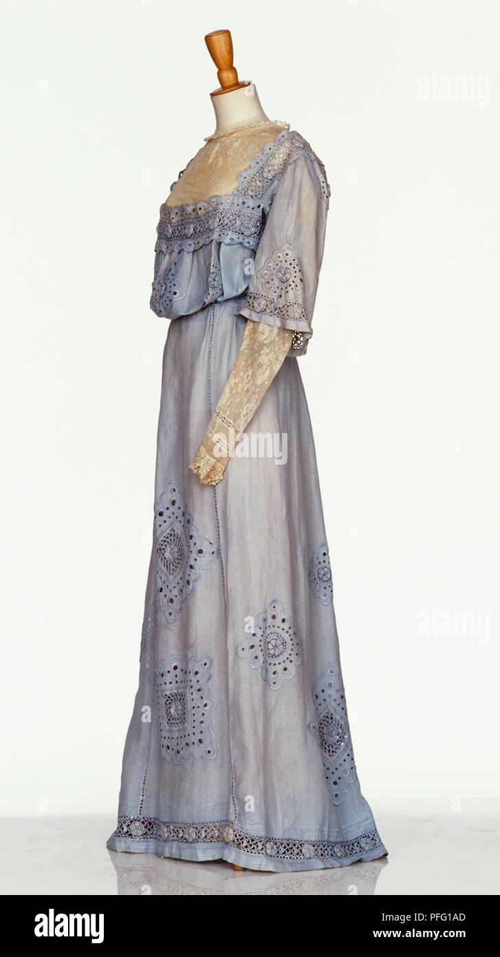Blau Leinen Kleid, C. 1911 Stockfoto