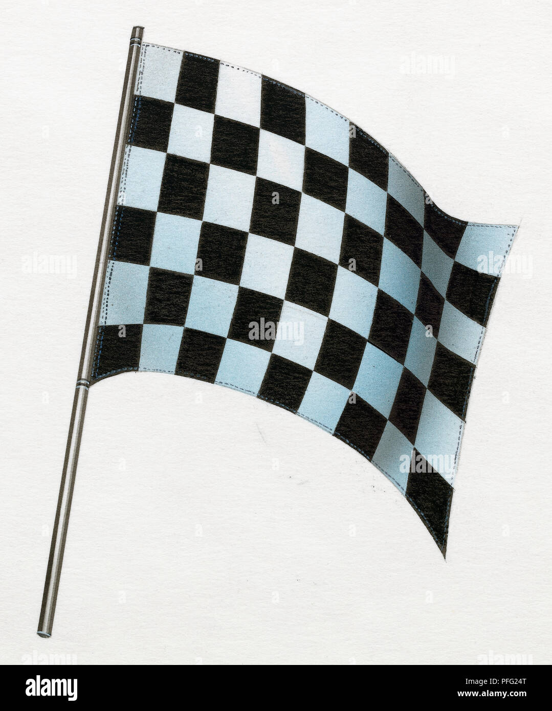 Schwarz-weiß karierten Flagge. Stockfoto