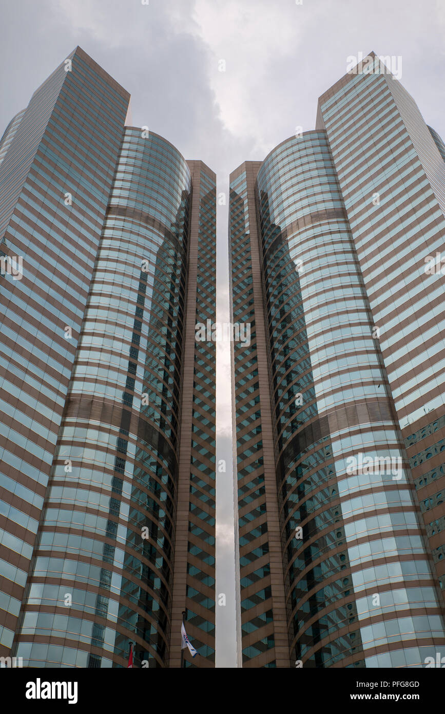 Ein und zwei Exchange Square, Hong Kong Stockfoto