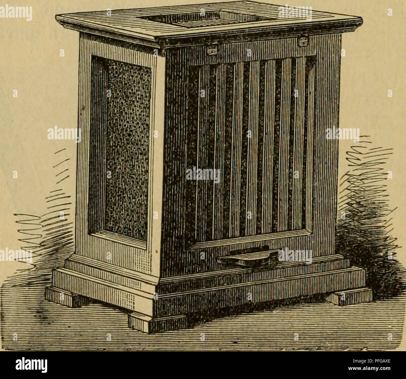 . Das Buch von der Biene. Bienen; Biene Kultur. 292 58 ienentt) o £) nungen. 19. lUifföl^ hnllttjen gtrüljhitrbf Ffir. ® iefe SSäftd) en tuerben in Wette^ egel gu8Üiäl ^m (f) en eingerichtet. ® en © eitenttiänben gebe man eine 2 (inge Üauf 34 - 36 cm unb Pat bie@tirn=roanb, treibe genau ber SSi (i) tweite werden §^a [10 § entjpri^t, bagroijdien. 3 "drehradius S^iormaltialbiaiimen mu^bie^aftentib^e 20,6 cm betragen, bamit ein Über "Raunt öon 0,6 cm unb ein Unterrauni üauf 1,5 cm bleibt. 2) ie^ Alb * rol) Männer ber j (i) (i) en roäbij Sagerbeute erforbern eine $ öf) e Ald 20,2 cm unb eine 3LU^ entt) eite oon 28,4 cm. Wlan gebe bem^ Uf Stockfoto