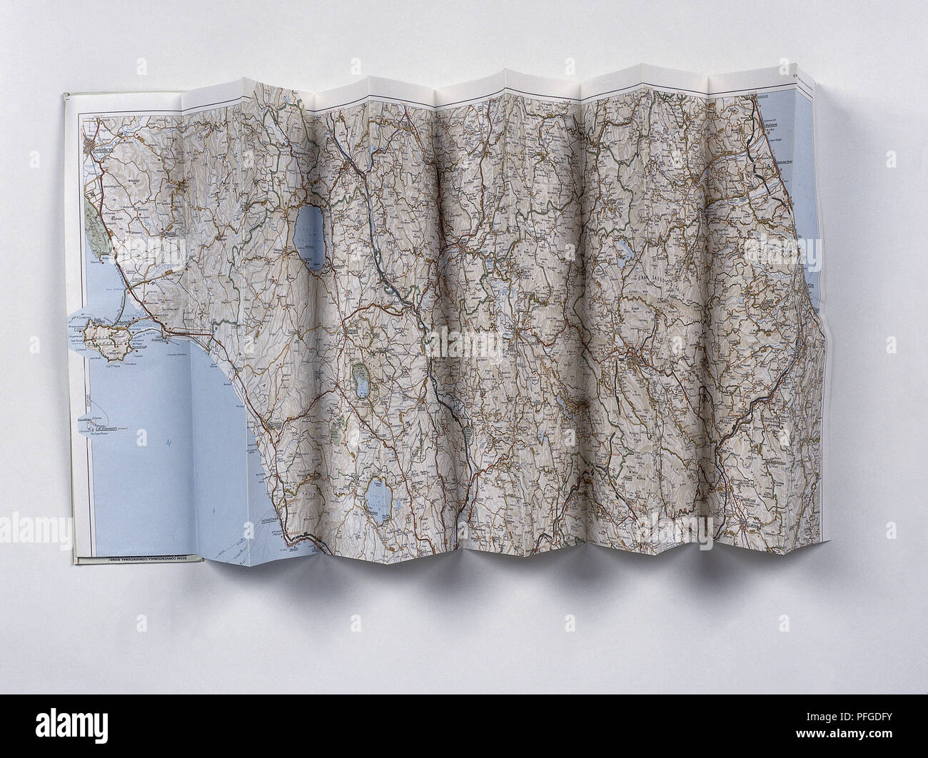 Nicht identifizierte road map, keine detaillierten Stadtplan. Stockfoto