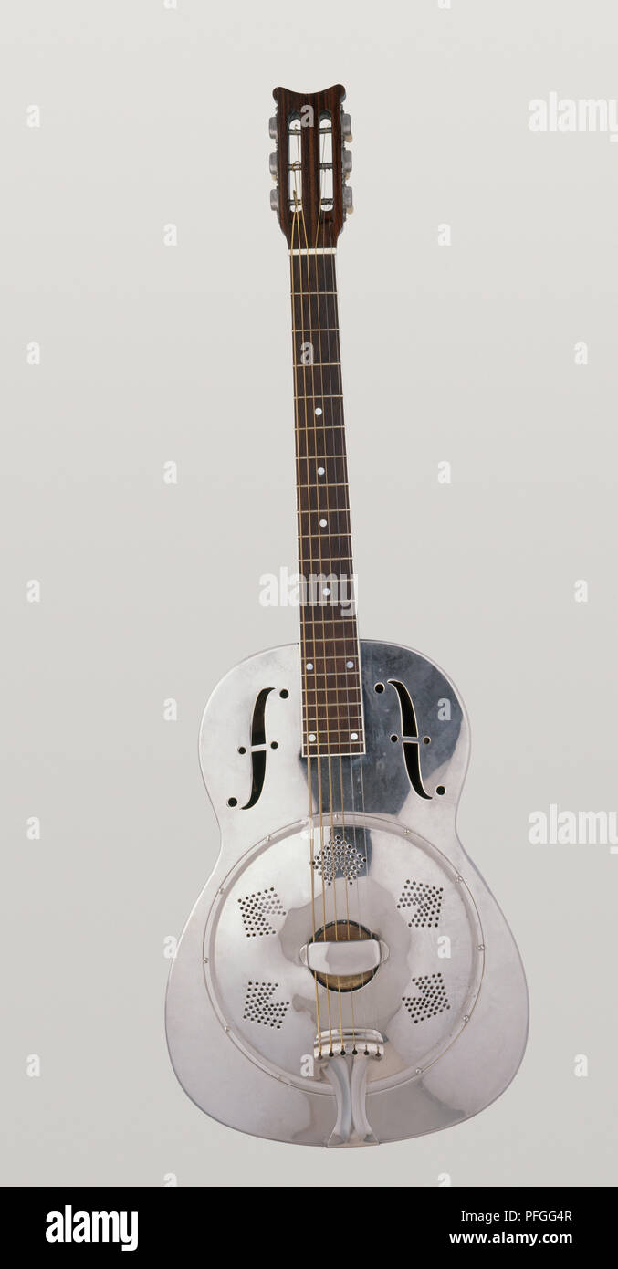 Resonator Gitarre, C. 1920s 1930s, Vorderansicht Stockfoto