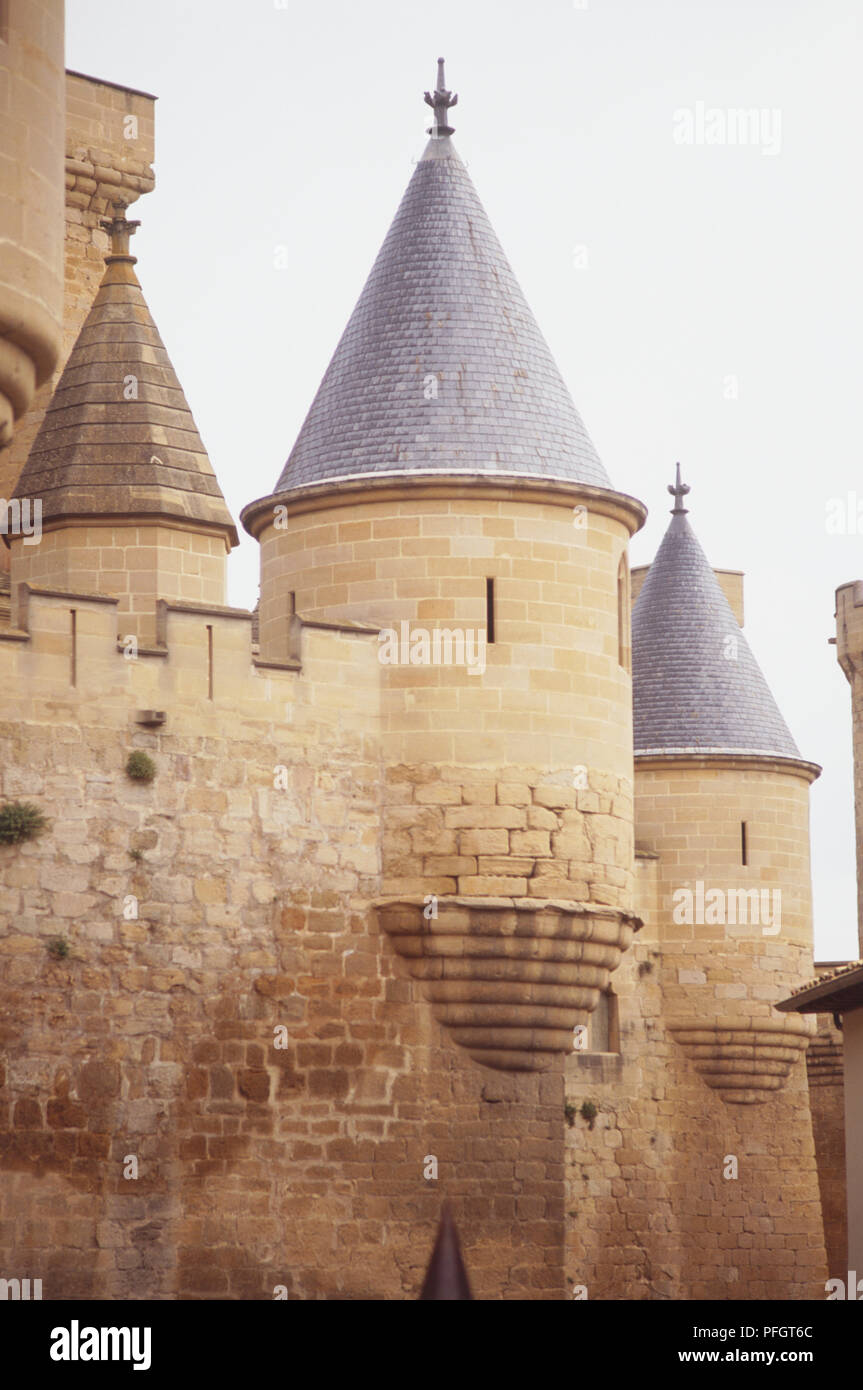 Spanien, Olite, Palacio Real de Olite Stockfoto