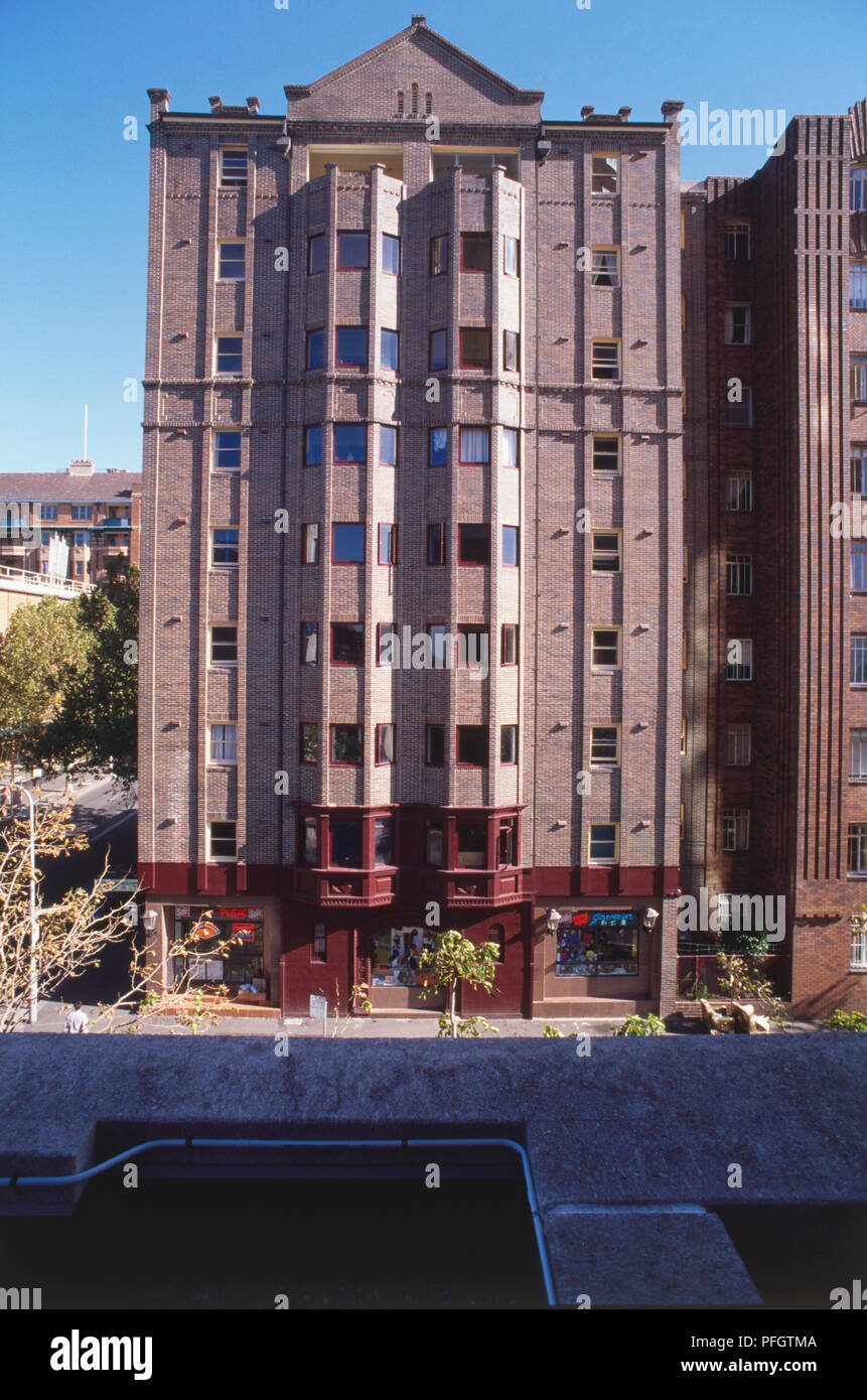 Australien, New South Wales, Sydney, Fassade des Werrington Gebäude mit Art déco-Stil. Stockfoto