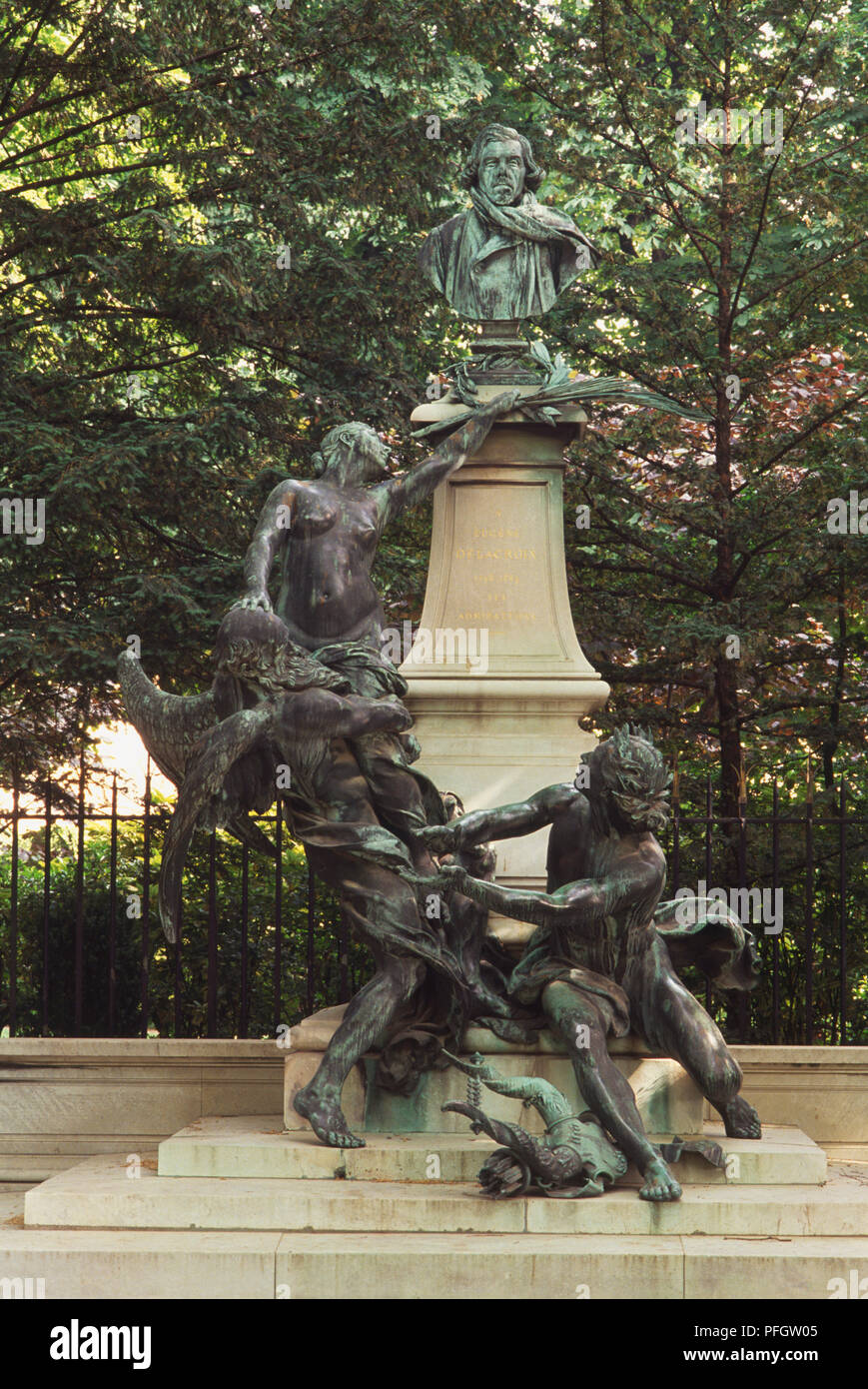 Frankreich Paris Luxemburg Garten Delacroix Denkmal In Buste