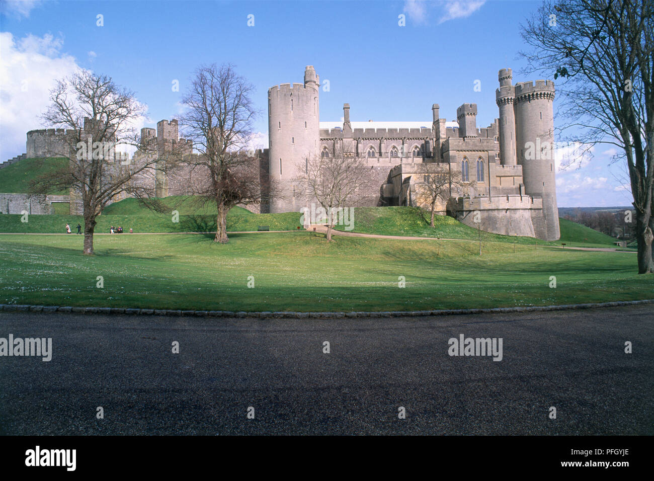 Grossbritannien, England, Sussex, Arundel, Arundel Castle, Blick über Schlosspark Stockfoto