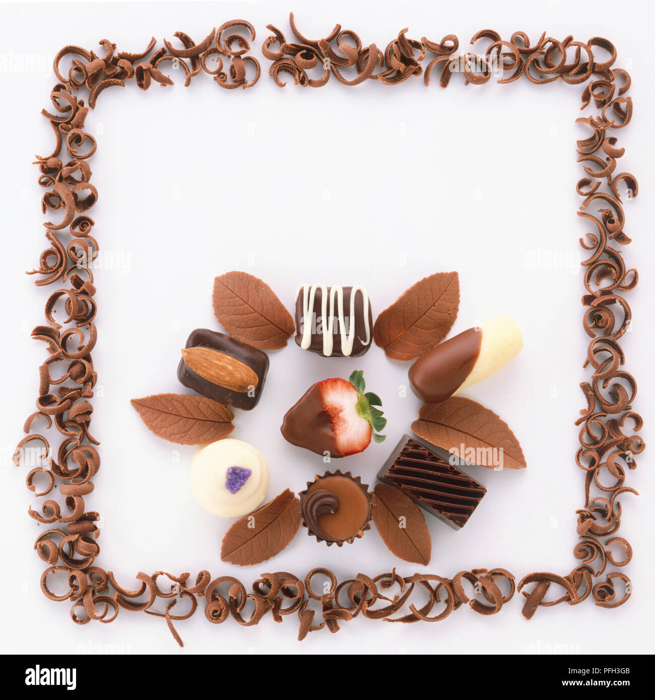 Schokolade, Trüffel und Locken Stockfoto