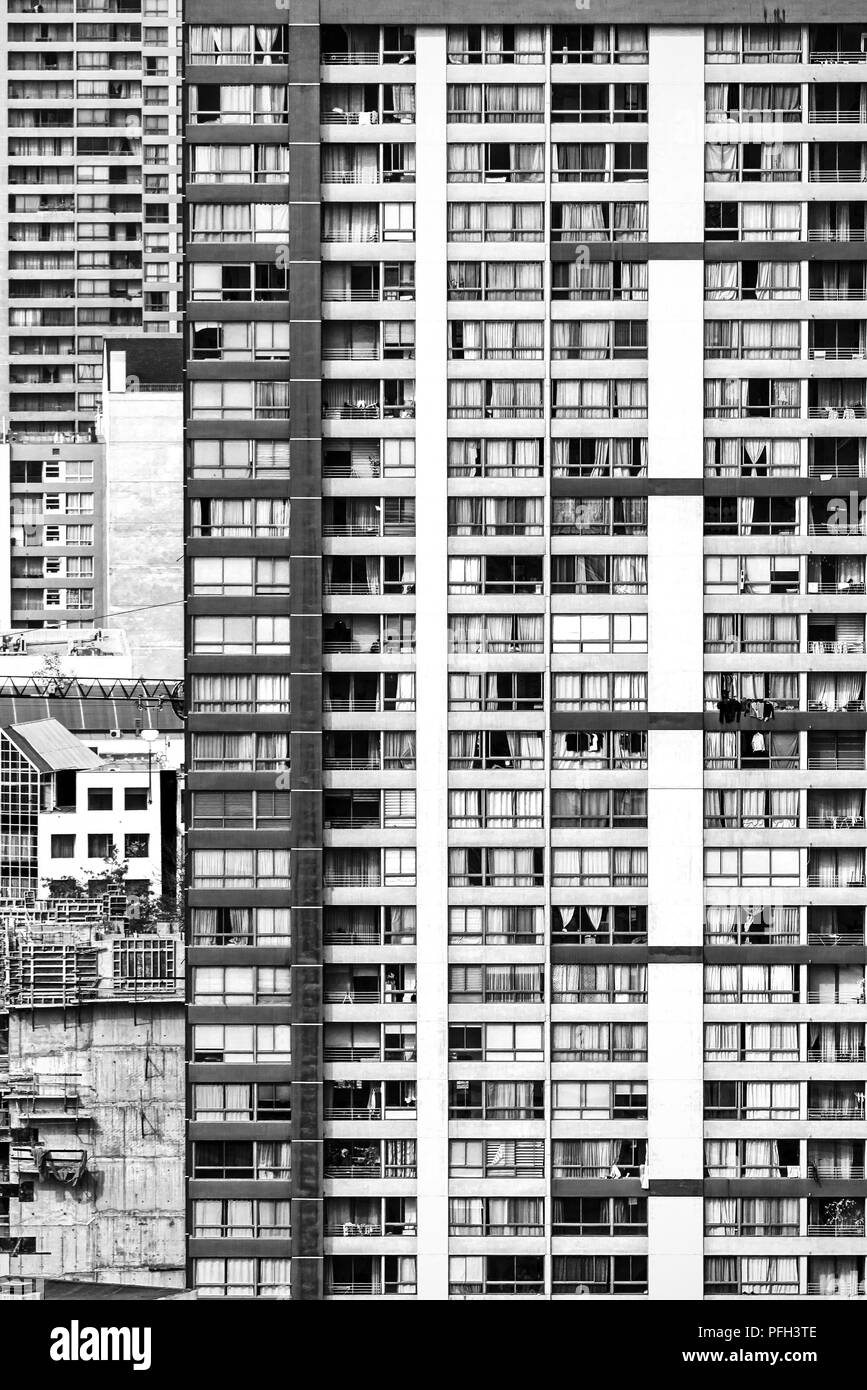 Abstrakte Sicht der Gebäude in der Stadt von Santiago, Chile Stockfoto