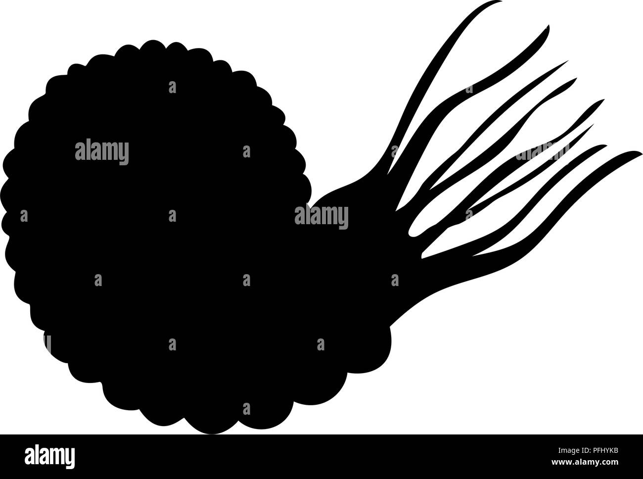 Ammonit mollyusk Silhouette fossilen prähistorische Tier Stock Vektor