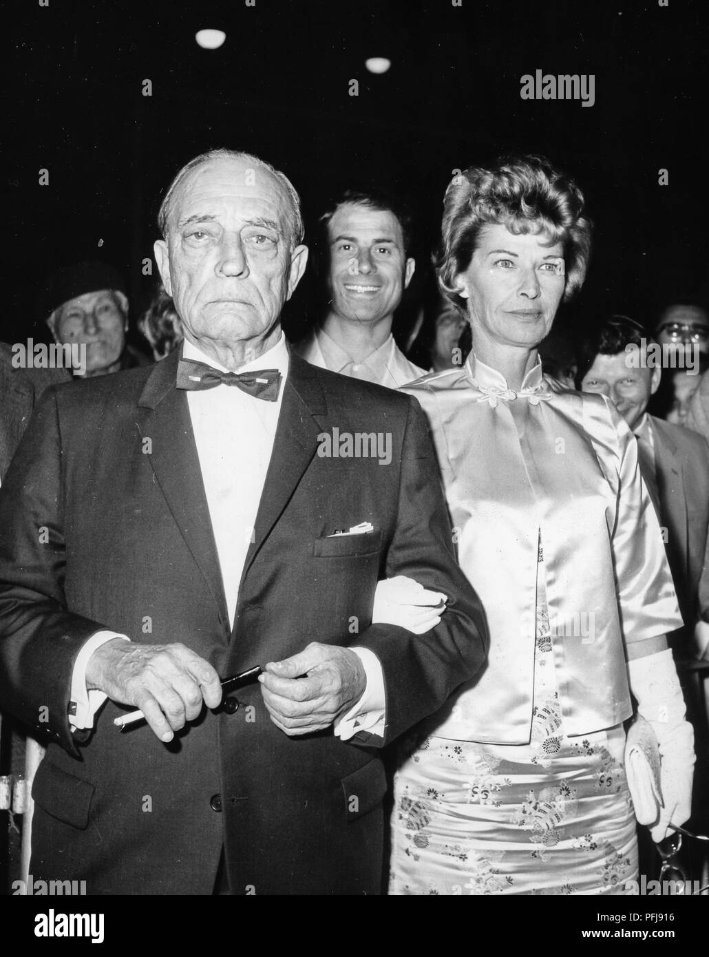 Buster Keaton mit Ehefrau Eleanor, Venedig 1966 Stockfoto