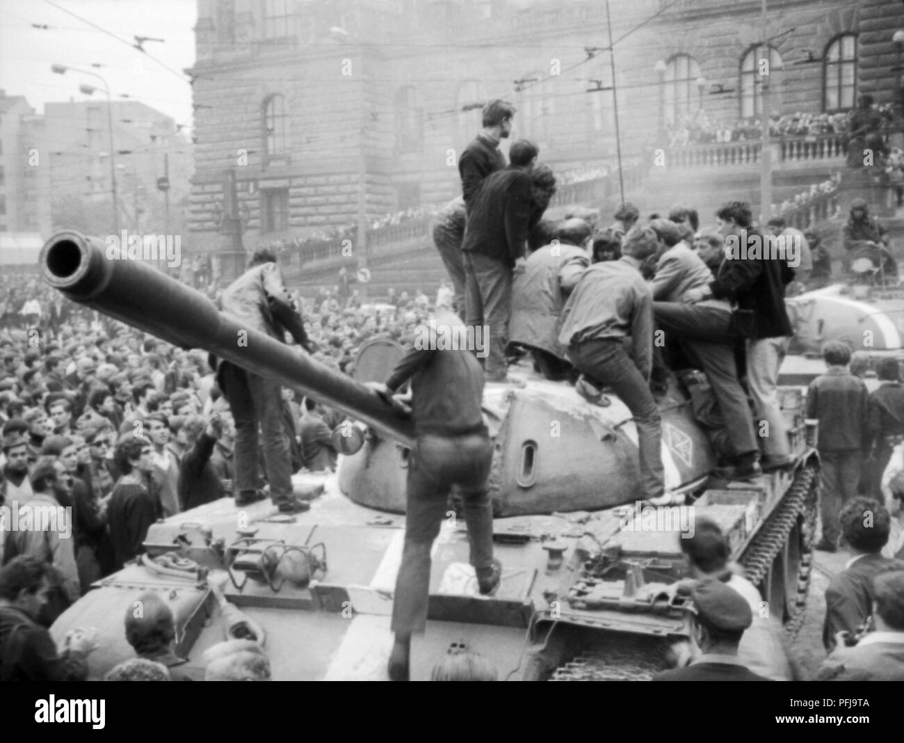 Die Truppen der Sowjetunion und ihrer Verbündeten des Warschauer Pakts in die Tschechoslowakei am 21. August 1968, die politische Liberalisierung im Land calle zu stoppen Stockfoto