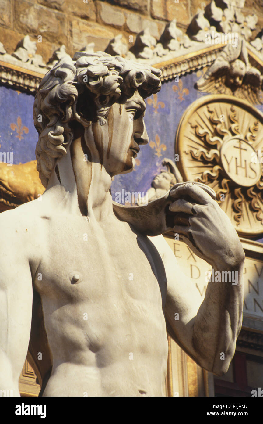 Italien, Florenz, Piazza della Signora, der David Statue Stockfoto