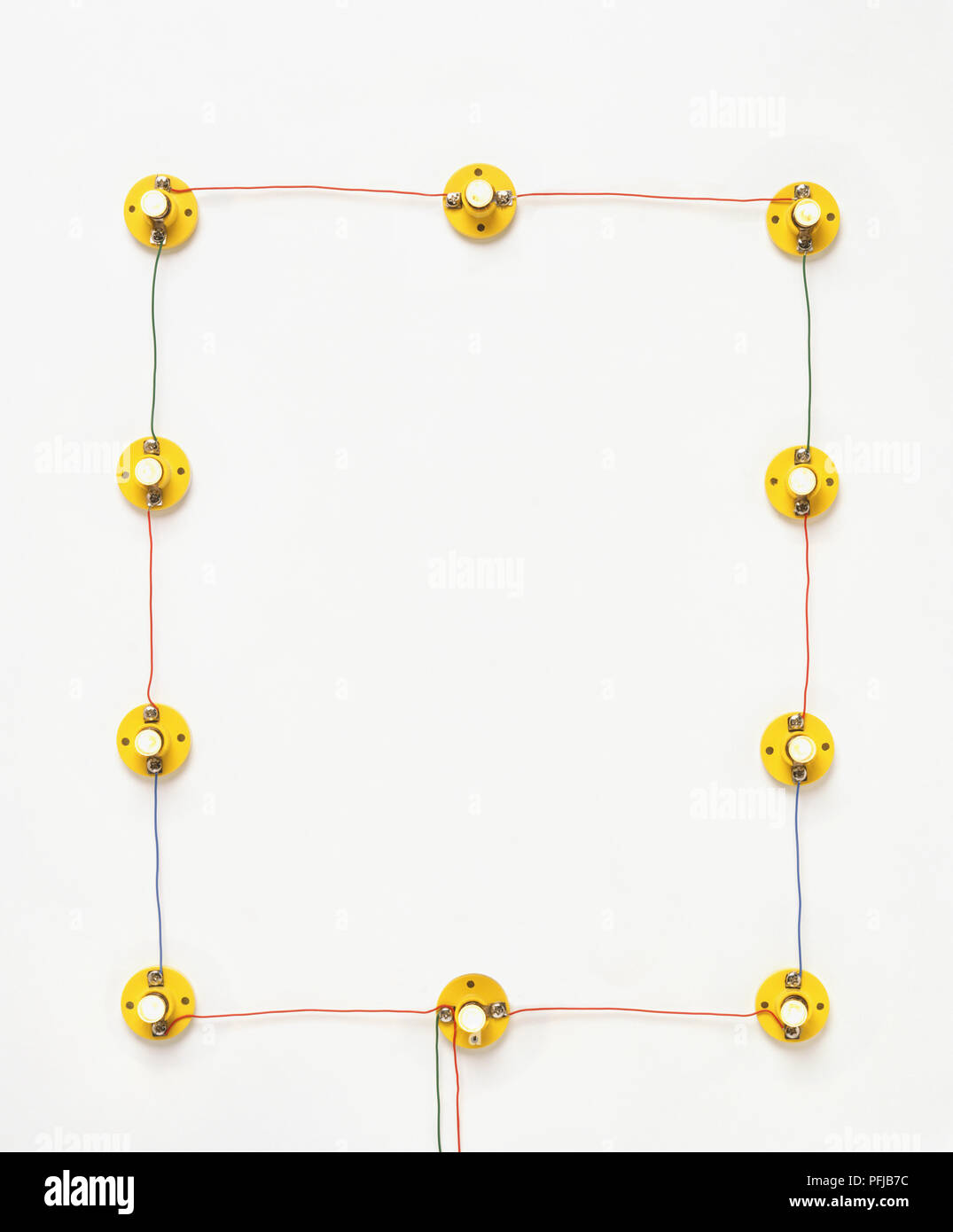 Leuchten die Glühlampen in rechteckiger Form angeordnet sind Stockfoto